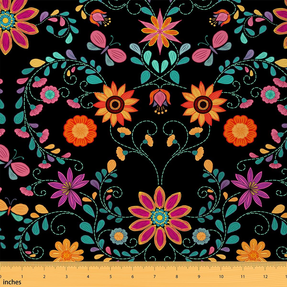 Amazon.com: Feelyou Mexican Style Fabric by The Yard, Exotic Birds